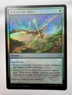 MTG Aetherdrift *FOIL* U Defend the Rider #0157 - Image 1