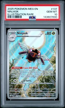 2025 POKEMON MEG EN-MEGA EVOLUTION ILLUSTRATION RARE #137 NINJASK PSA 10 - Image 1
