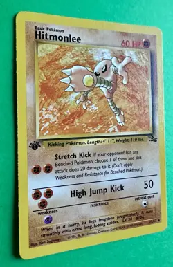 Hitmonlee 22/62 1st Edition Fossil Rare Pokemon WOTC 1999 NM - Image 2