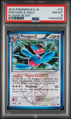 2013 POKEMON B&W PLASMA BLAST #74 PORYGON-Z-HOLO PSA 8 - Image 1