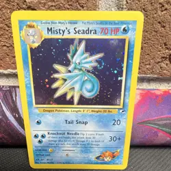 Pokemon Misty's Seadra Prerelease Holo Rare Gym Challenge 9/132 Wizards SWIRL - Image 1