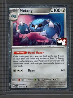 Pokemon - Metang 114/162 Prize Pack Series 6. Cosmos holo - Minty - Image 1
