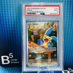 Pokemon TCG Minun IR Paradox Rift 194/182 PSA 9 Illustration Rare - Image 1