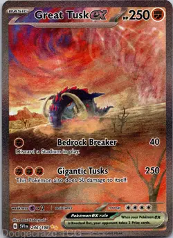 Great Tusk ex 246/198 Special Illustration Rare Scarlet & Violet Pokemon NM - Image 1