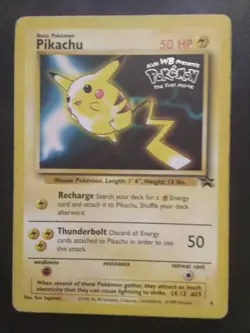 Pokemon TCG Vintage Ultra Rare Pikachu Black Star Promo #4 First Movie Promo - Image 1