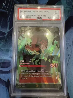 Disney Lorcana Scar Heartless Hunter 14/P2 Set Championship Prize PSA 9 - Image 1