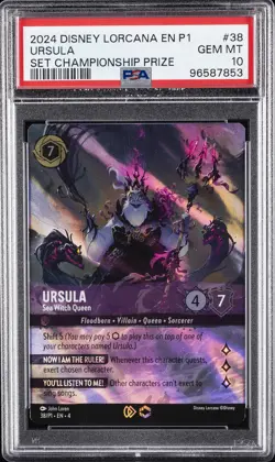 2024 DISNEY LORCANA EN P1-PROMO #38 URSULA - SEA WITCH QUEEN PSA 10 - Image 1