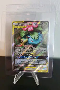 Venusaur & Snivy GX SM229 TAG TEAM GX Holo Black Star Promo Pokemon Card - Image 1