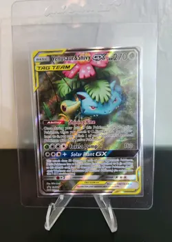 Venusaur & Snivy GX SM229 TAG TEAM GX Holo Black Star Promo Pokemon Card - Image 2
