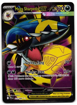 Mega Sharpedo ex 113/094 - Phantasmal Flames Ultra Rare Pokemon TCG - NM Card - Image 1