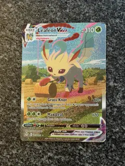 Pokemon TCG Evolving Skies Leafeon VMAX Alternate Art Secret Rare Card 205/203 - Image 1