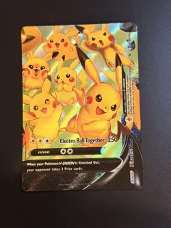 POKEMON FULL ART PIKACHU V UNION SWSH142 BLACK STAR PROMO NM - Image 1