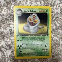 Pokemon TCG Dark Arbok Team Rocket 1st Edition 2000 2/82 Holo Rare - Image 1