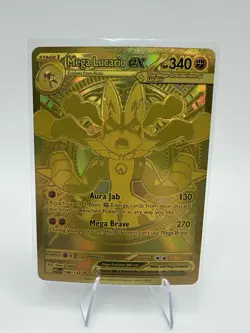 Pokemon Mega Lucario EX 188/132 Mega Evolution Mega Hyper Rare GOLD PACK FRESH - Image 1