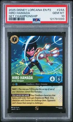 Disney Lorcana Hiro Hamada Armor Designer (Participant Promo) PSA 10 POP 13 - Image 1