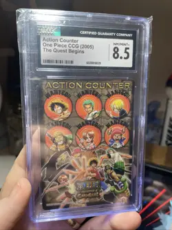 Vintage One Piece TCG ACTION COUNTER! 2005 CCG Non Holo CARD, CGC 9, NM Wanted - Image 1
