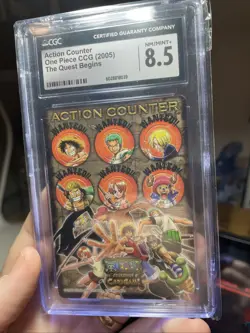 Vintage One Piece TCG ACTION COUNTER! 2005 CCG Non Holo CARD, CGC 9, NM Wanted - Image 3