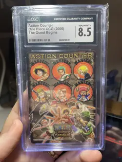 Vintage One Piece TCG ACTION COUNTER! 2005 CCG Non Holo CARD, CGC 9, NM Wanted - Image 4