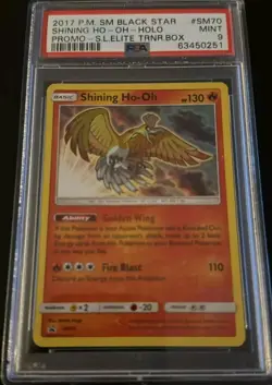 Pokemon Card Shining Ho Oh Sm70 - Black Star Promo - Shining Legends - Psa 9 - Image 1