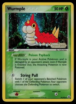 Wurmple - 70/92 - Ex Legend Maker Reverse Holo Common Pokemon Card -- LP - Image 1