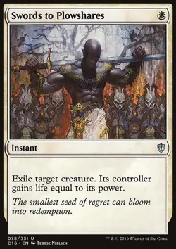 MTG Magic the Gathering Swords to Plowshares (78/374) Commander 2016 LP - Image 1