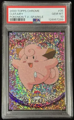 2000 Topps Chrome Pokemon Clefairy Sparkle PSA 10 Low Pop 3 Rare #35 Series 1 - Image 1