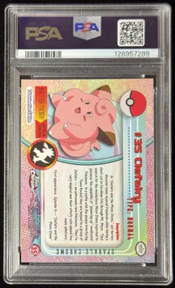 2000 Topps Chrome Pokemon Clefairy Sparkle PSA 10 Low Pop 3 Rare #35 Series 1 - Image 2