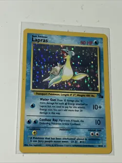 LP Lapras 10/62 Holo Rare Fossil Pokemon MP/LP - Image 2