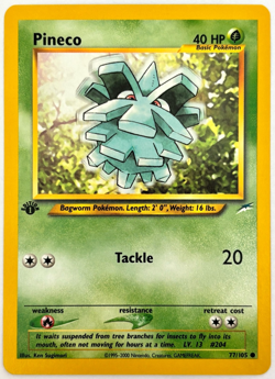 1st Edition Pineco 77/105 Neo Destiny Pokemon 2002 M/NM Pack to Sleeve - Image 1