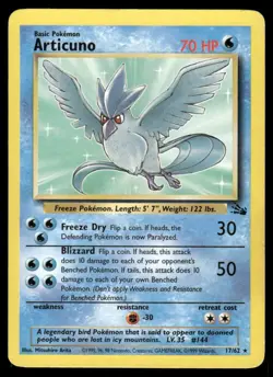 Pokemon Cards Articuno 17/62 Unlimited WOTC Fossil Rare LP - Image 1
