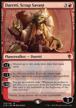 MTG Magic the Gathering Daretti, Scrap Savant (123/374) Commander 2016 LP - Image 1