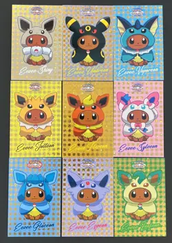 Pokemon Let's Go Eevee Database Peru Poncho Holo Eeveelutions - US Seller - Image 2