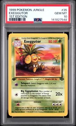 1999 POKEMON JUNGLE 1ST ED #35 EXEGGUTOR PSA 10 - Image 1
