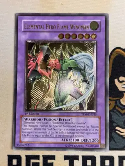 TLM-EN035 Elemental Hero Flame Wingman Ultimate Rare 1st Edition YuGiOh! - Image 3
