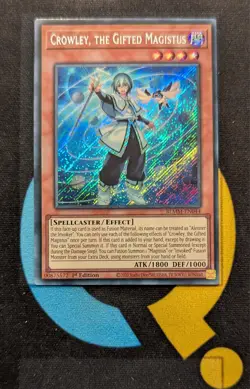 BLMM-EN044 Crowley, the Gifted Magistus Secret Rare 1st Edition YuGiOh - Image 1