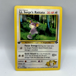 Pokemon TCG - Lt. Surge's Rattata 85/132 1st Edition - WOTC Gym Challenge - NM - Image 1