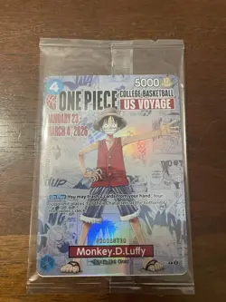Bandai Namco One Piece CCG Monkey D. Luffy US Voyage Promo P-055 Holo Card - Image 1