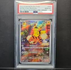 PSA 10 Detective Pikachu #098/SV-P 2023 Promo Full Art Korean Pokemon Card - Image 1