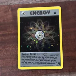 Pokemon Rainbow Energy 1st Edition Rare Holo Card #17/82 Team Rocket TWO SWIRLS! - Image 1