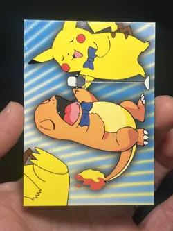 Topps Pokemon Series 3 Pikachu & Charmander Sing P06 of 6 Puzzle Card - Image 1