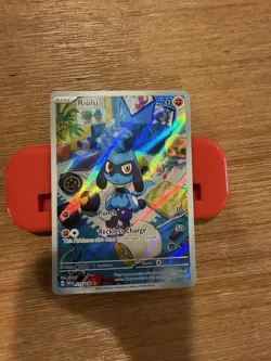 Riolu Scarlet & Violet Full Art Illustration Rare Pokemon TCG Card 215/198 - Image 3