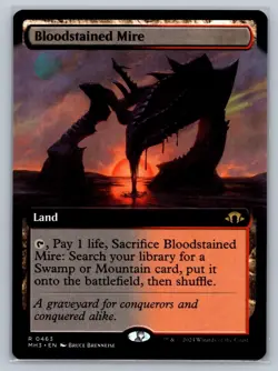 MTG Modern Horizons 3 Extended Art #463 Bloodstained Mire Rare Land - Image 1