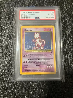 PSA 6 - Pokemon MEWTWO 10/130 - BASE SET 2 - FOIL Rare - Image 1