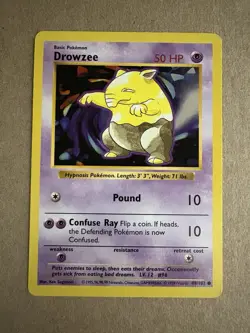 Pokemon - Base Set Shadowless - Drowzee 49/102 - Common NM/LP - Image 1