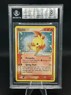 2004 POKEMON TEAM ROCKET RETURNS GOLD STAR #108 TORCHIC-HOLO BGS 8 SWIRL - Image 1