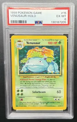 1999 POKEMON BASE SET #15 VENUSAUR HOLO PSA 6 - Image 1