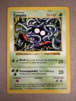 Pokemon- Base Set Shadowless - Tangela 66/102 - Common NM - Image 1
