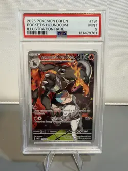 2025 POKEMON DESTINED RIVALS ILLUSTRATION RARE #191 TEAM ROCKET'S HOUNDOOM PSA 9 - Image 1