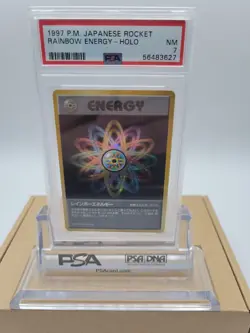 Japanese Pokemon Team Rocket Rainbow Energy Holo PSA 7 - Image 1
