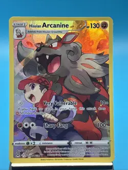 Pokemon TCG Hisuian Arcanine TG08/TG30 Lost Origin Full Art Ultra Rare Holo - Image 1